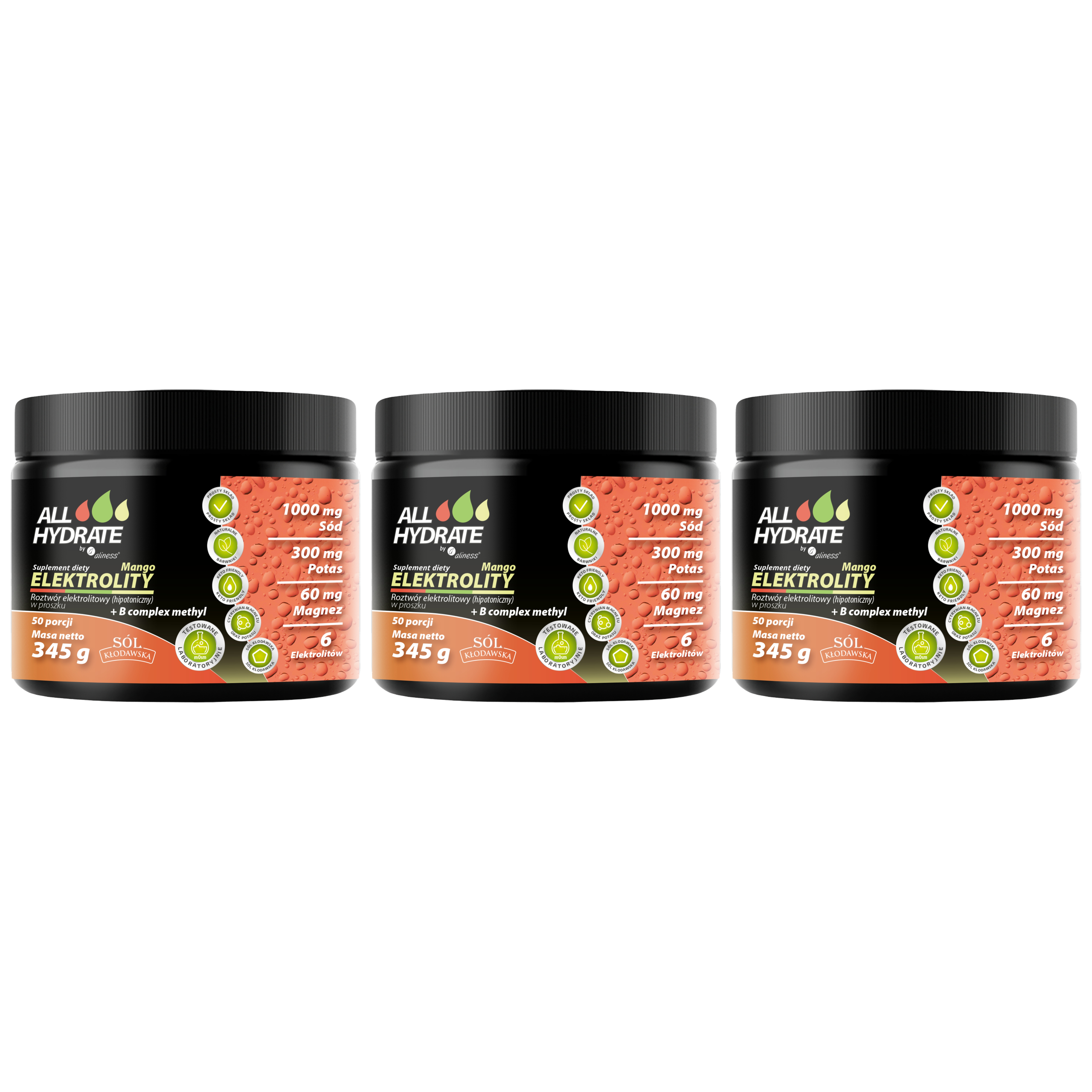 ALINESS - ALL Hydrate Elektolity + B Complex Methyl -3 x 345g 