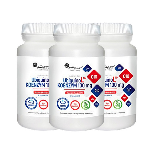 ALINESS - UbiquinoL KANEKA Naturalny KOENZYM Q10 100mg - 3x 60vcaps