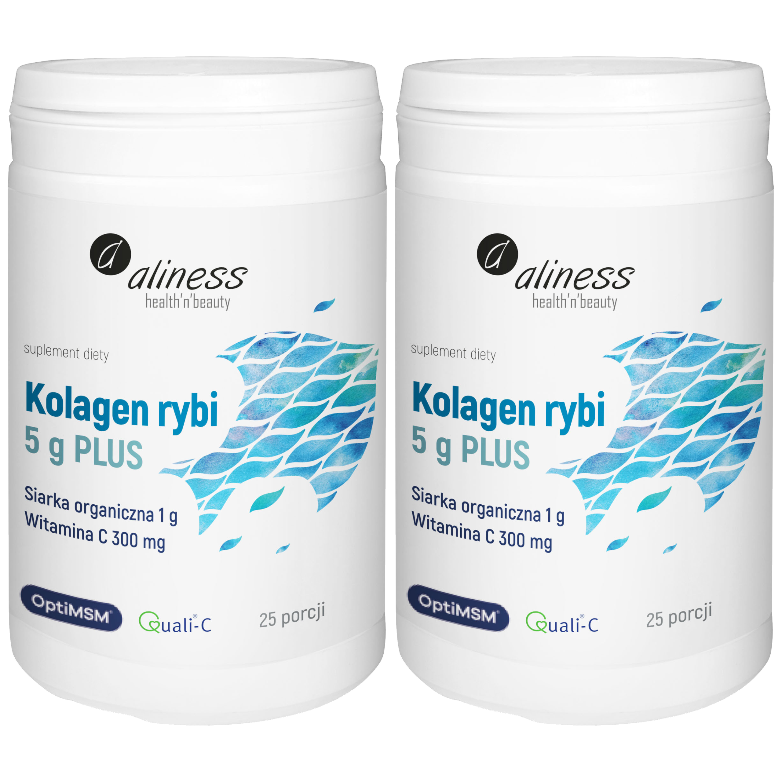 ALINESS - Kolagen Rybi 5g Plus Siarka OptiMSM - 157,5g x2