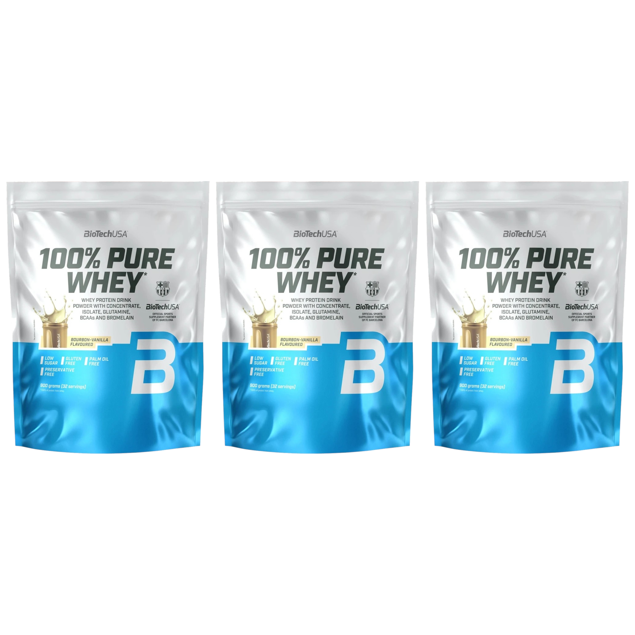 BIOTECH - 100% Pure Whey - 3x 900g - Bourbon Vanilla