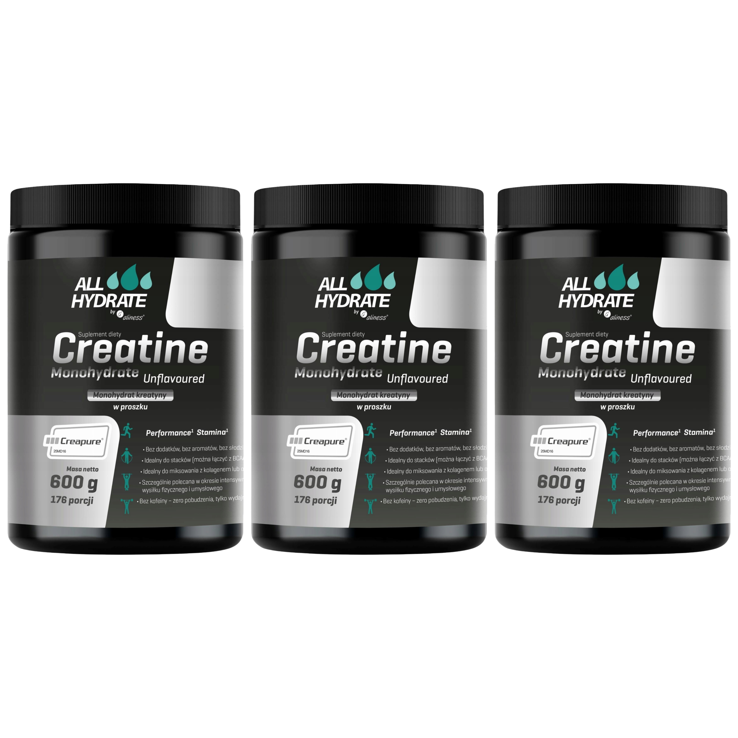 ALINESS - All Hydrate Creatine Creapure - 3x 600g