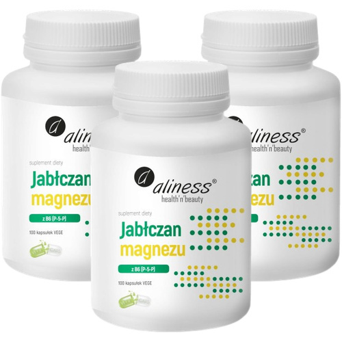 ALINESS - Jabłczan Magnezu 100mg z B6 (P-5-P) - 3x 100vcaps.