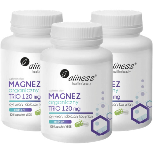 ALINESS - Magnez Organiczny TRIO 120mg - 3x 100vcaps.
