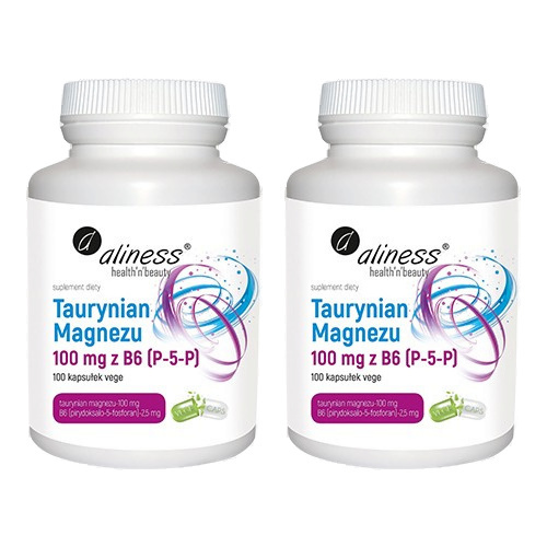 ALINESS Taurynian Magnezu 100mg z B6 - 2x 100vcaps.