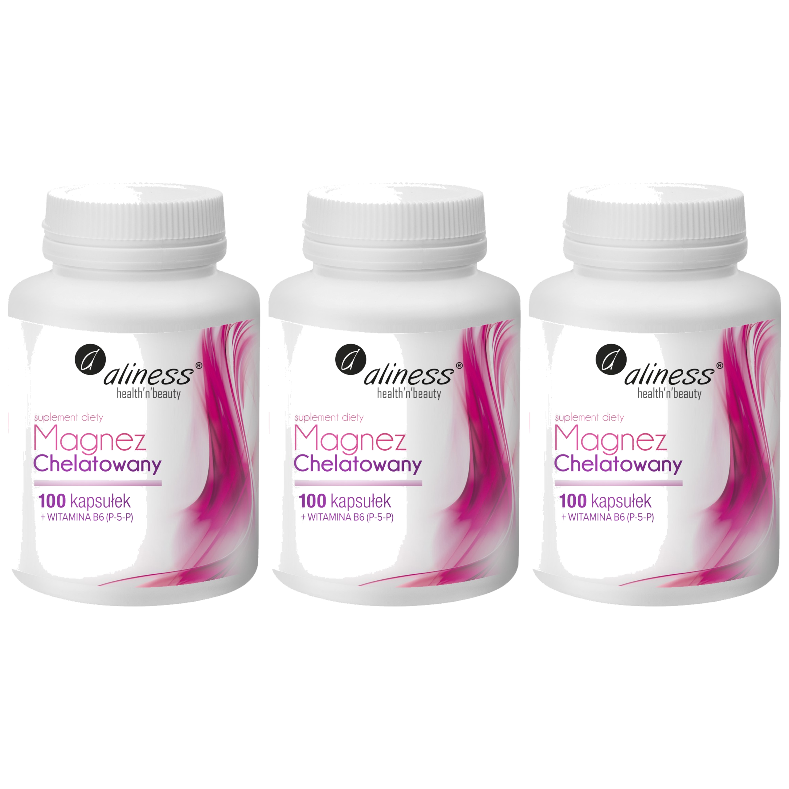 ALINESS - Magnez Chelatowany 720mg + B6 (P-5-P) - 3x 100caps.