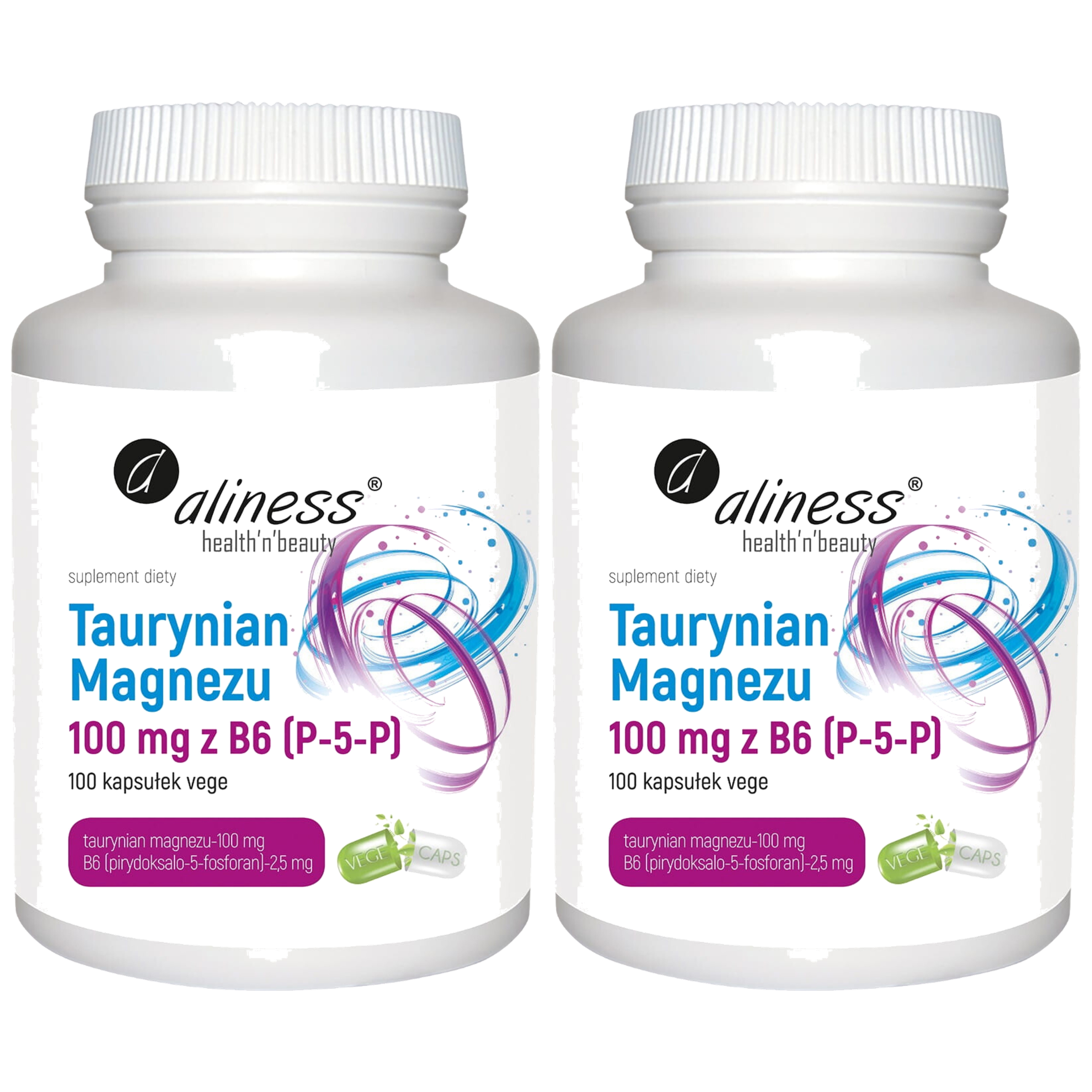 ALINESS Taurynian Magnezu 100mg z B6 - 2x 100vcaps.