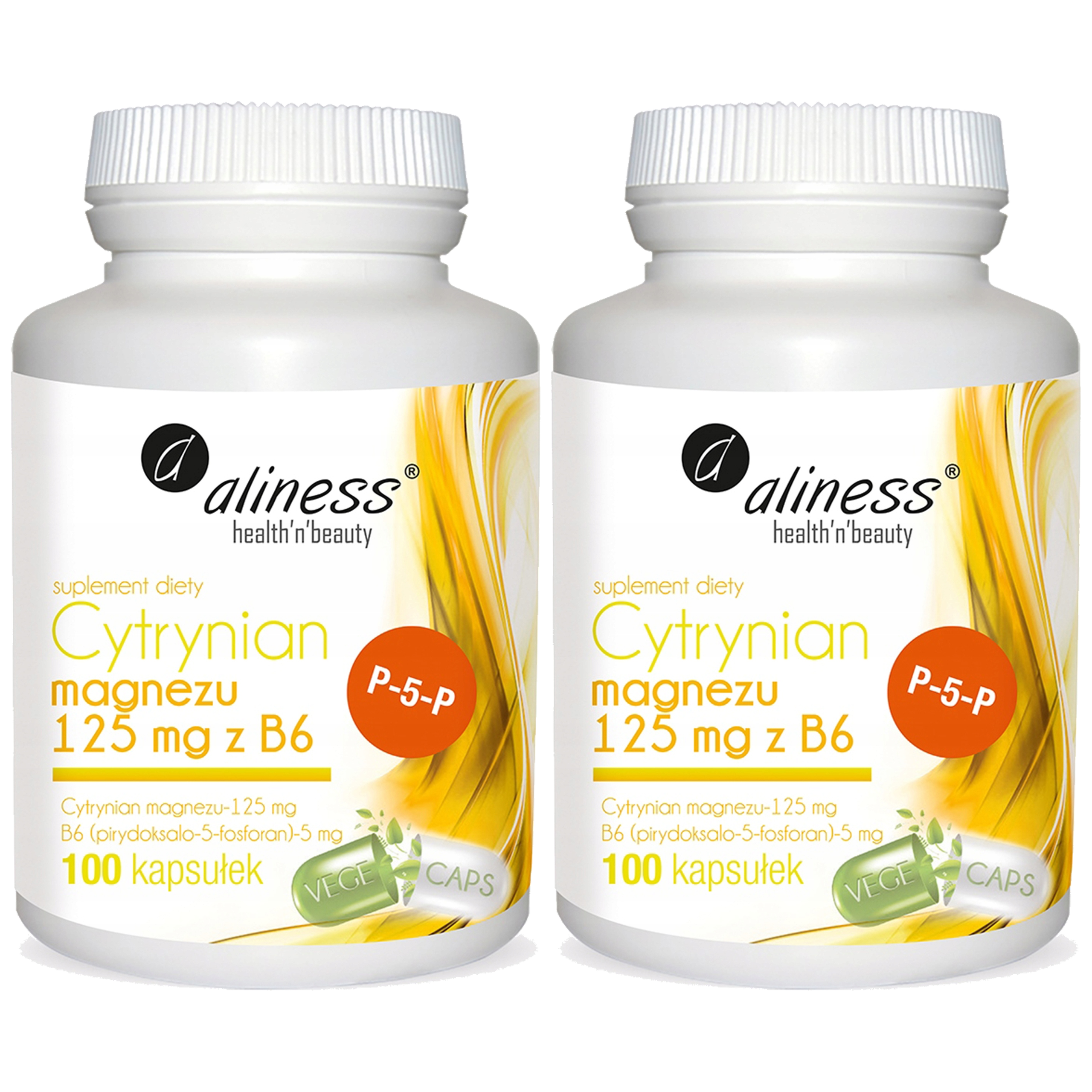 ALINESS Cytrynian Magnezu 125mg z B6 - 2x 100caps