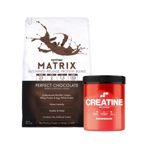 Białko Syntrax Matrix 5.0 Perfect Chocolate 2270g (75 porcji) + Kreatyna MP Nutrition Monohydrate 500g (100 porcji)