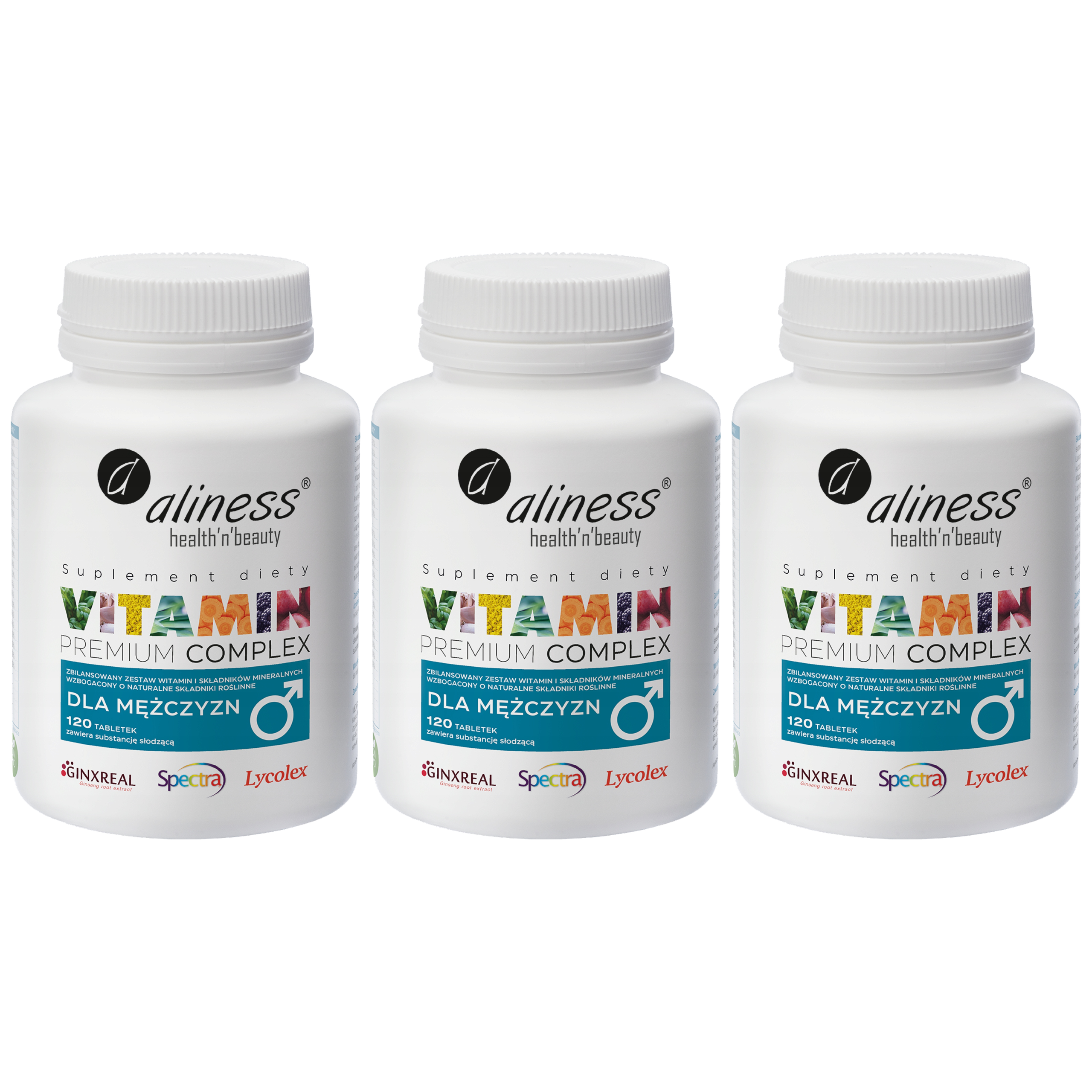 ALINESS - Vitamin Complex For Men - 3x 120tabs.