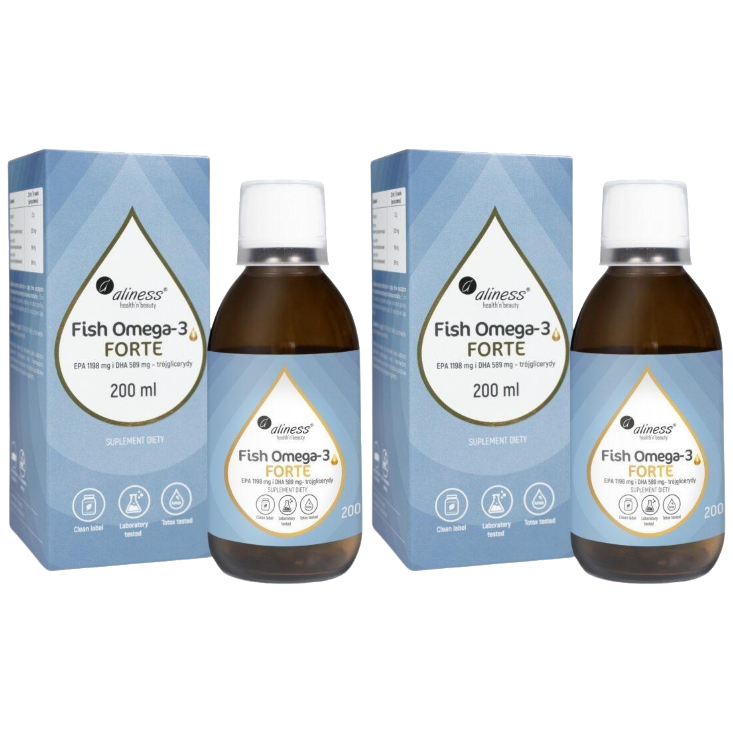 ALINESS - Fish Omega 3 Forte EPA 500mg DHA 250mg - 2x 200ml