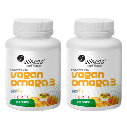 ALINESS - Vegan Omega 3 Forte - DHA 250 500mg - 2x 60caps.