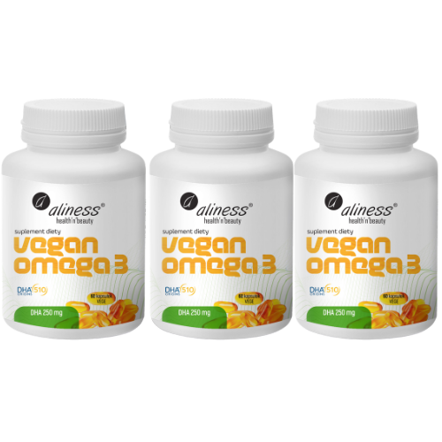 ALINESS - Vegan Omega 3 - DHA 250mg - 3x 60caps.