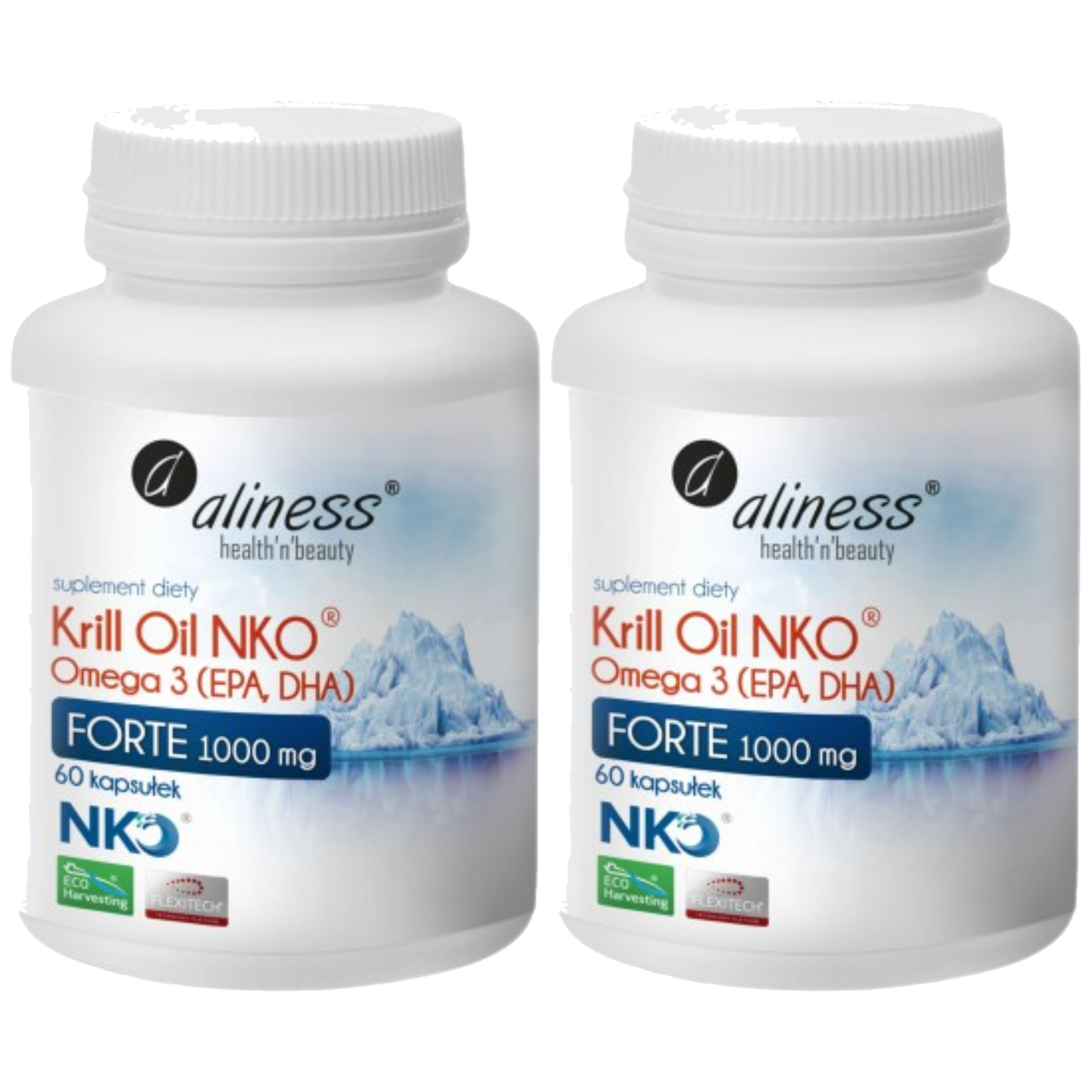 ALINESS - Krill Oil NKO Omega 3 1000mg Forte - 2x 60caps.