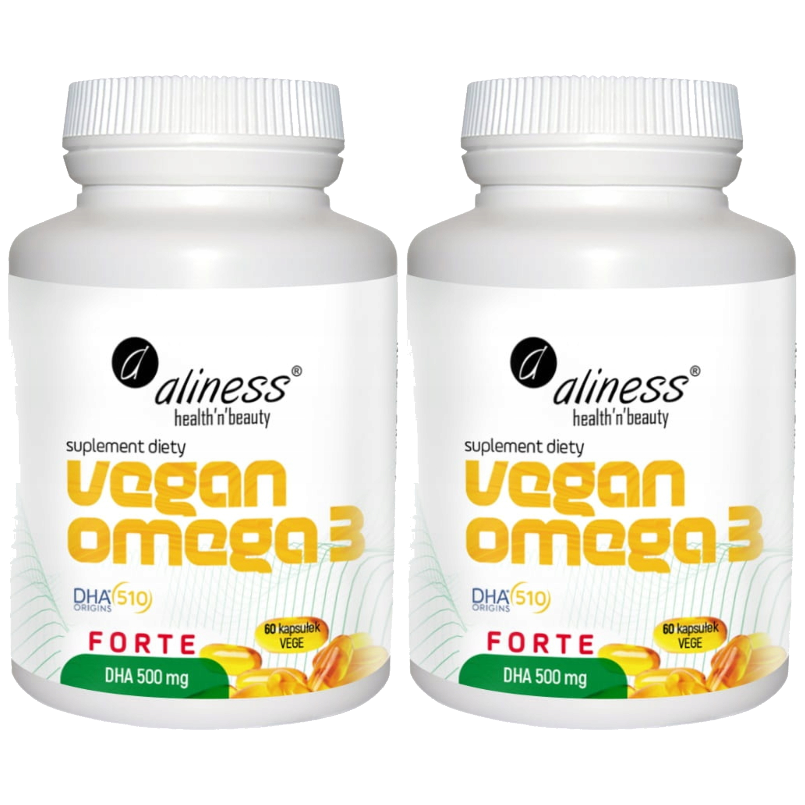 ALINESS - Vegan Omega 3 Forte - DHA 250 500mg - 2x 60caps.