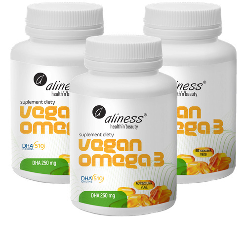 ALINESS - Vegan Omega 3 - DHA 250mg - 3x 60caps.
