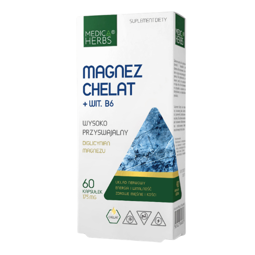 MEDICA HERBS - Magnez Chelat + Wit. B6 - 60caps.