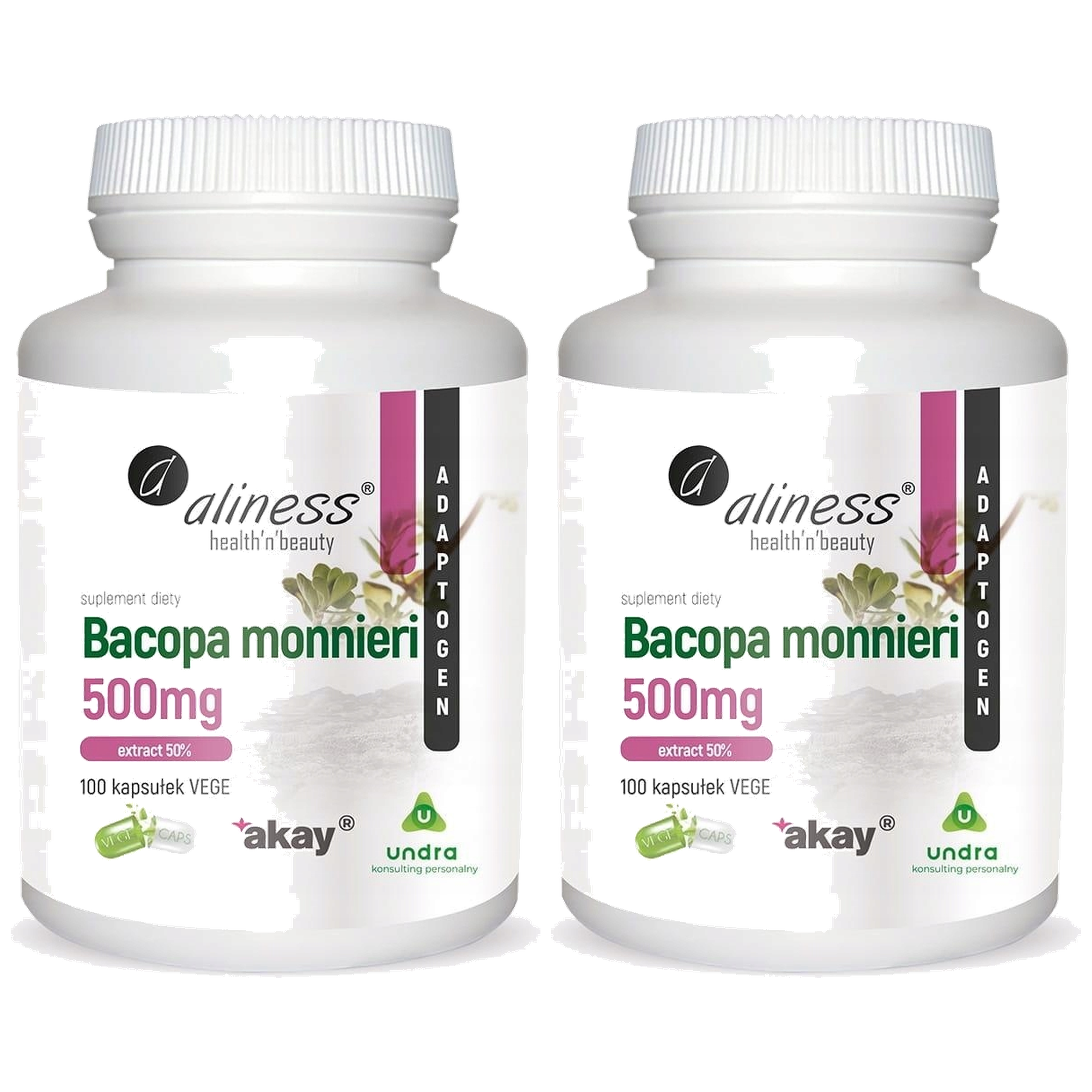 ALINESS - Bacopa Monnieri Extract 500mg - 2x 100vcaps.