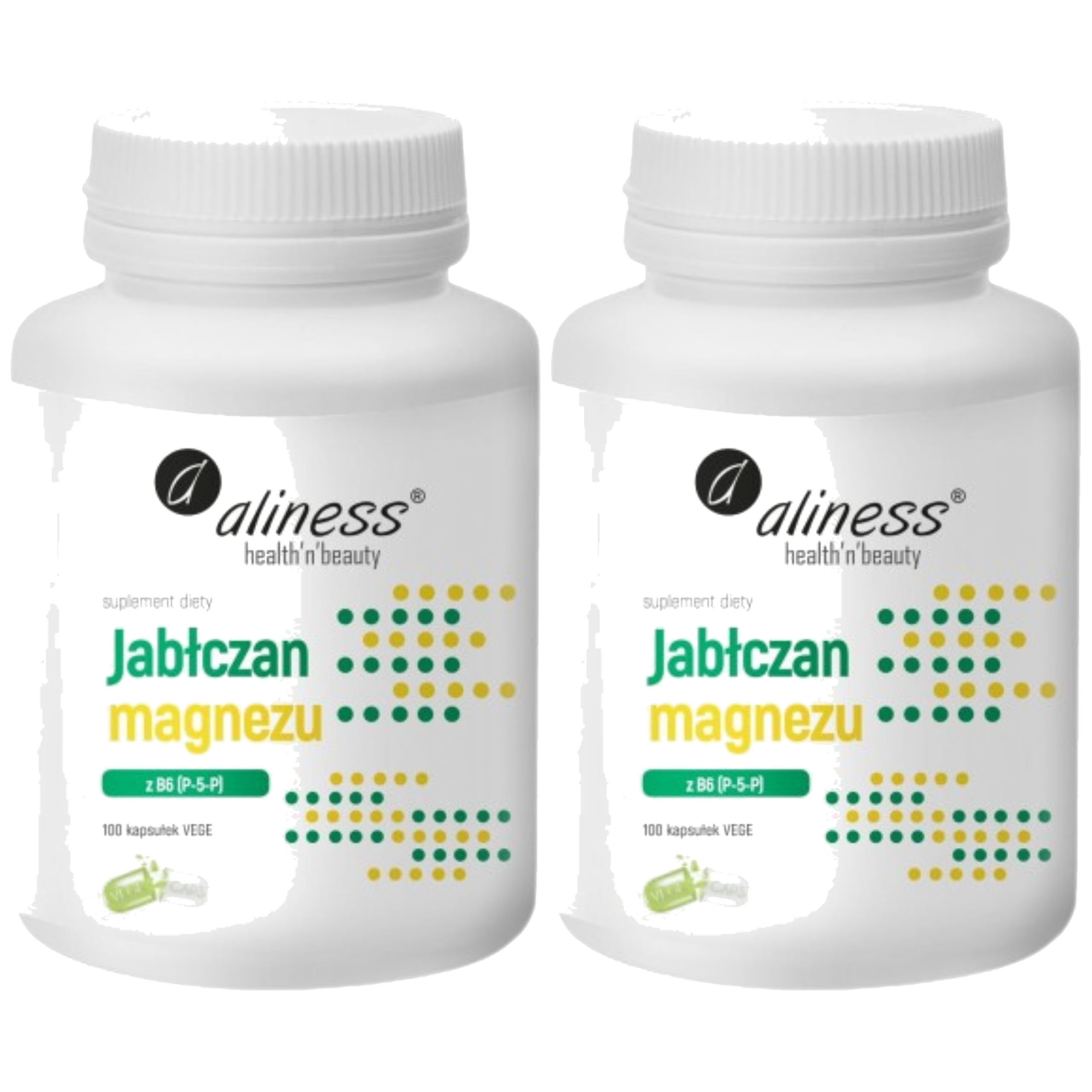 ALINESS - Jabłczan Magnezu 100mg z B6 (P-5-P) - 2x 100vcaps.