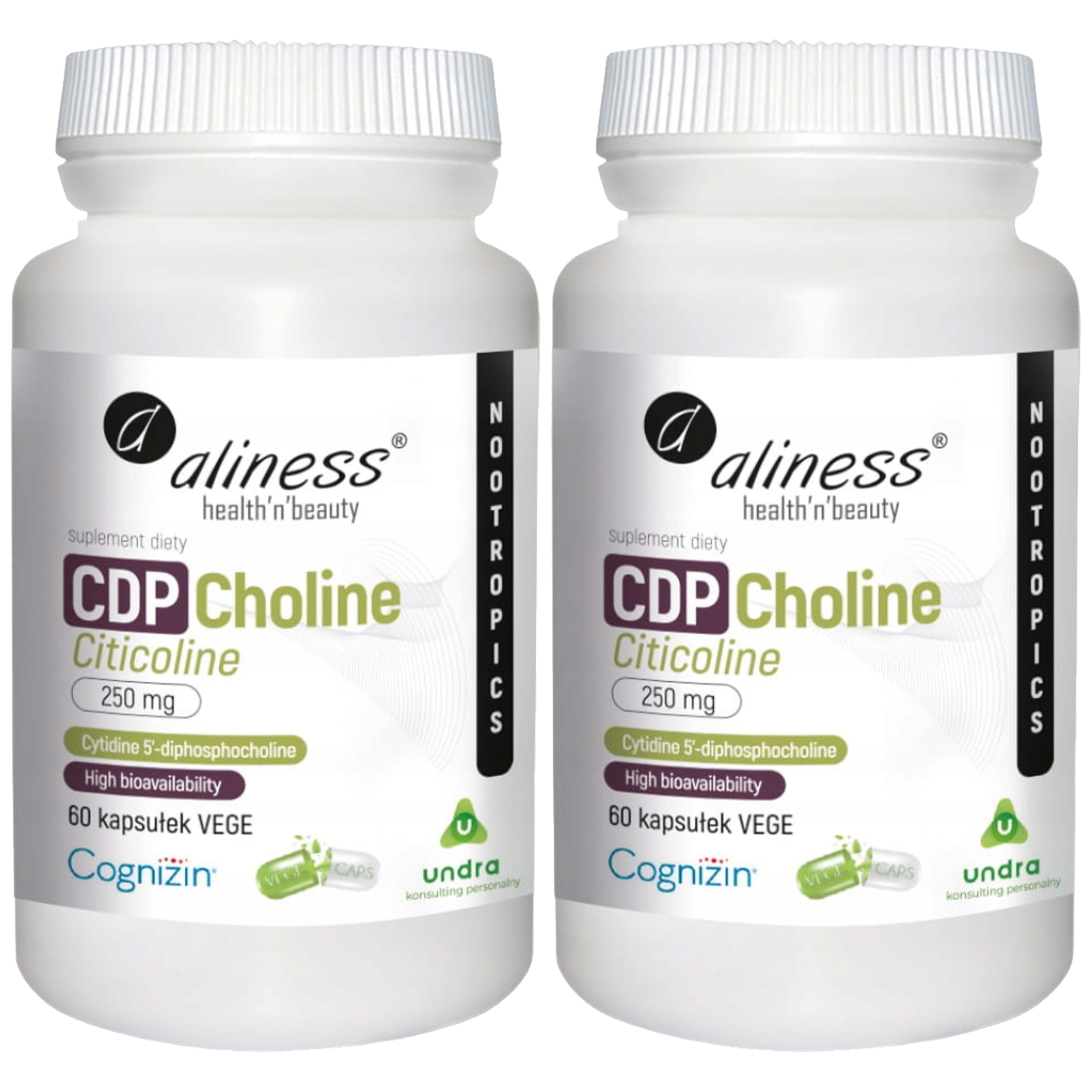 Aliness CDP Choline 250mg - 2x 60vcaps.