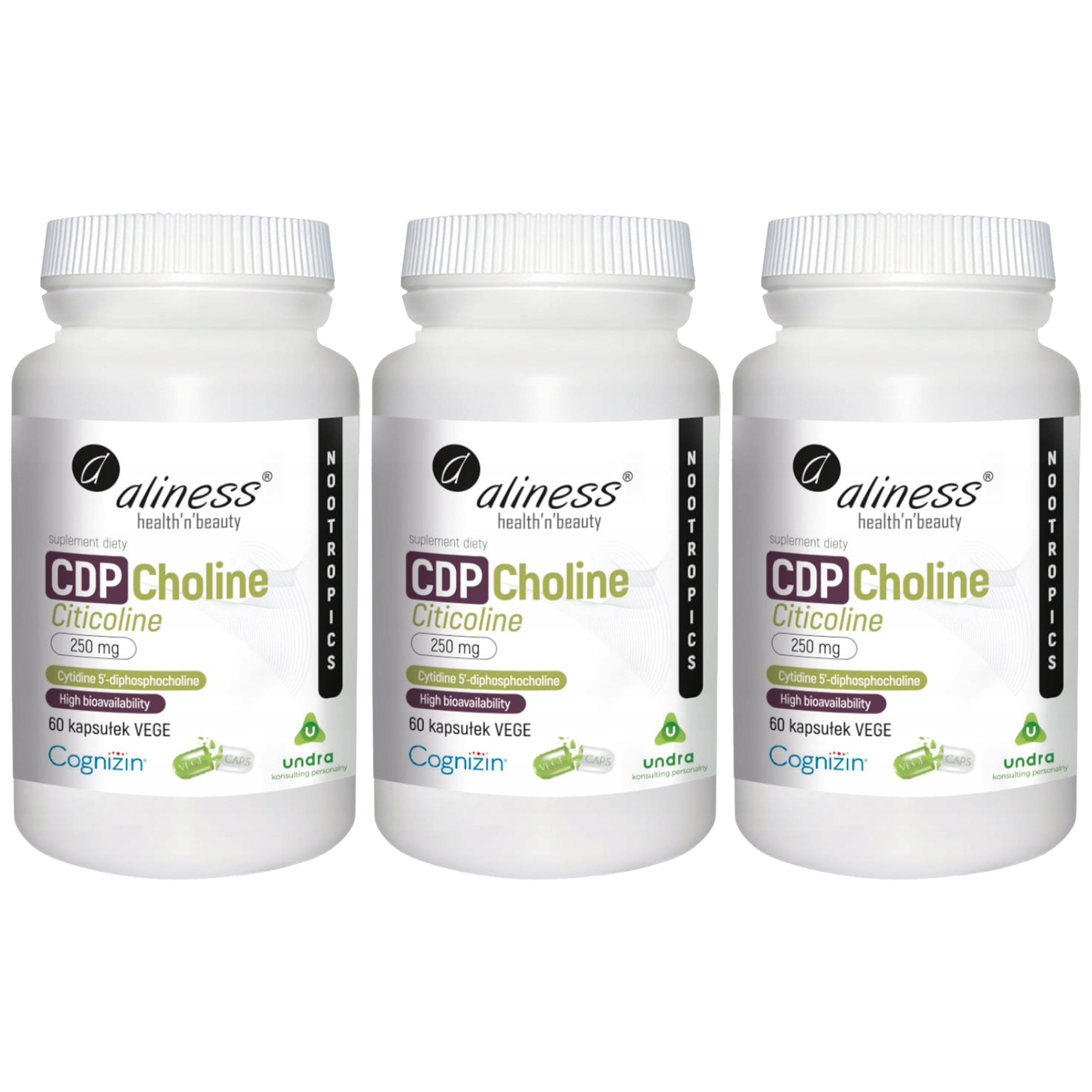 Aliness CDP Choline 250mg - 3x 60vcaps.