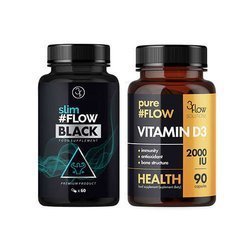 3FLOW SOLUTIONS SlimFlow Black - 60caps + Vitamin D3 2000IU PureFlow - 90caps