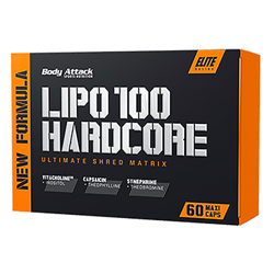 BODY ATTACK Lipo 100 Hardcore NEW FORMULA - 60caps