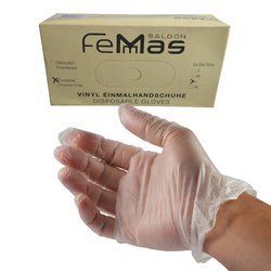 FEMMAS Rękawice ochronne niepudrowane Winylowe - 100szt - L - WYPRZEDAŻ