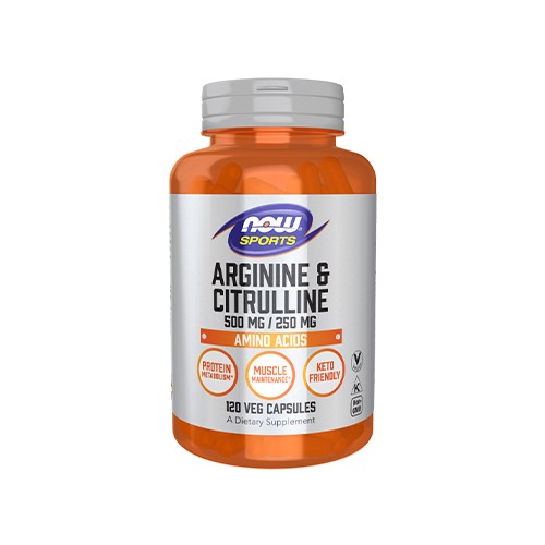 NOW Arginine 500mg & Citrulline 250mg - 120vcaps