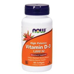 NOW Vitamin D3 1000IU - 180 softgels