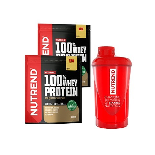NUTREND 100% Whey Protein - 2x1000g + shaker