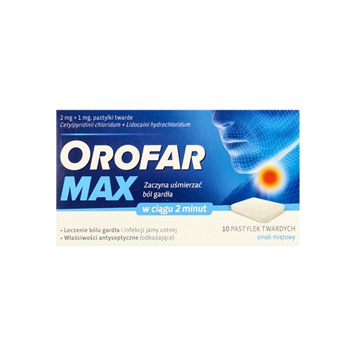 Orofar Max - 10 pastylek - Mint