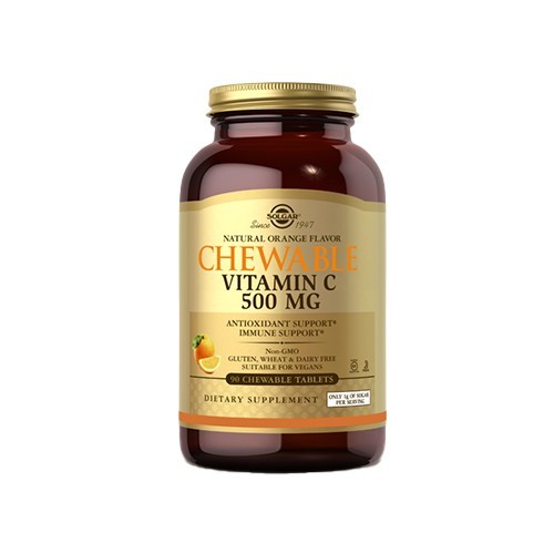 SOLGAR Chewable Vitamin C 500mg - Orange - 90 pastylek do ssania - Witamina C