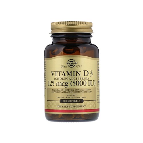 SOLGAR Vitamin D3 125mcg (5000IU) - 100softgels - WITAMINA D3