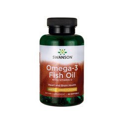 SWANSON Omega-3 Fish Oil Vitamin D - 60softgels (Lemon)