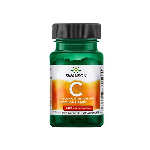 SWANSON Vitamin C 1000mg with Rose Hips - 30caps