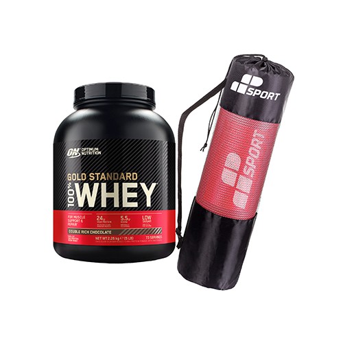 Zestaw OPTIMUM NUTRITION Whey Gold Standard - 2260g + MP SPORT - Mata Treningowa GRATIS