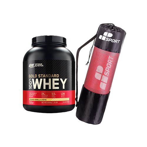 Zestaw OPTIMUM NUTRITION Whey Gold Standard - 2280g + MP SPORT - Mata Treningowa GRATIS 