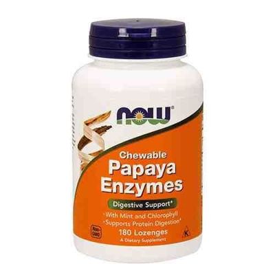NOW Papaya Enzyme Chewable - 180lozenges