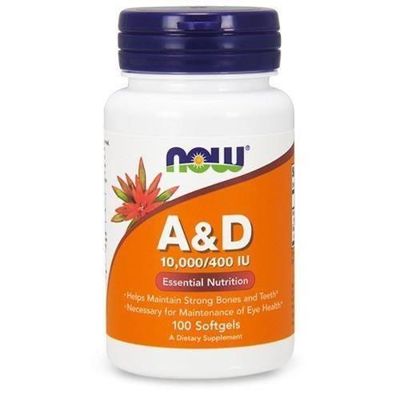 NOW Vitamin A & D 10000IU/400IU - 100 soft gels