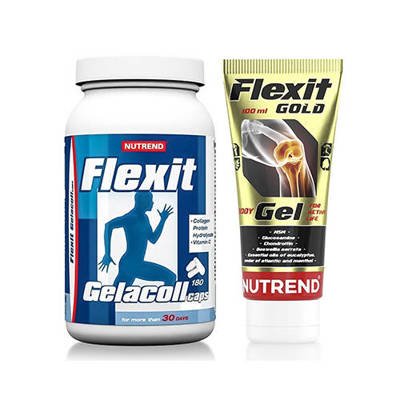 NUTREND Flexit Gelacoll - 180caps. + Flexit Gold Gel - 100ml