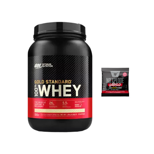 OPTIMUM NUTRITION Whey Gold Standard - 900g + 1 saszetka BSN N.O. Xplode Vaso