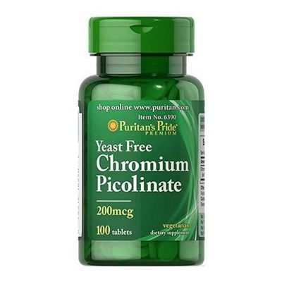 Puritan's Pride Chromium Picolinate 200mcg Yeast Free - 100tabs