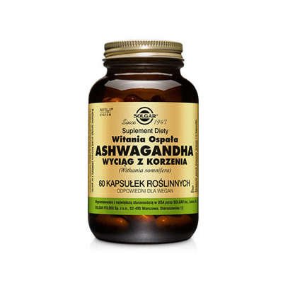 SOLGAR Ashwagandha Wyciąg z Korzenia - 60vcaps. PL