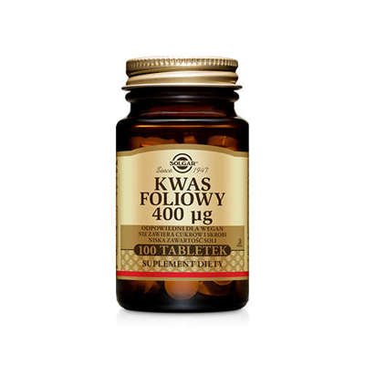 SOLGAR Kwas Foliowy 400mcg - 100vtabs.