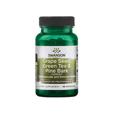 SWANSON Grape Seed Green Tea & Pine Bark - 60caps.