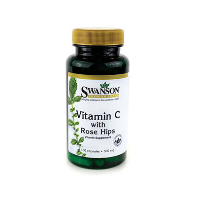 SWANSON Vitamin C 500mg with Rose Hips - 100caps