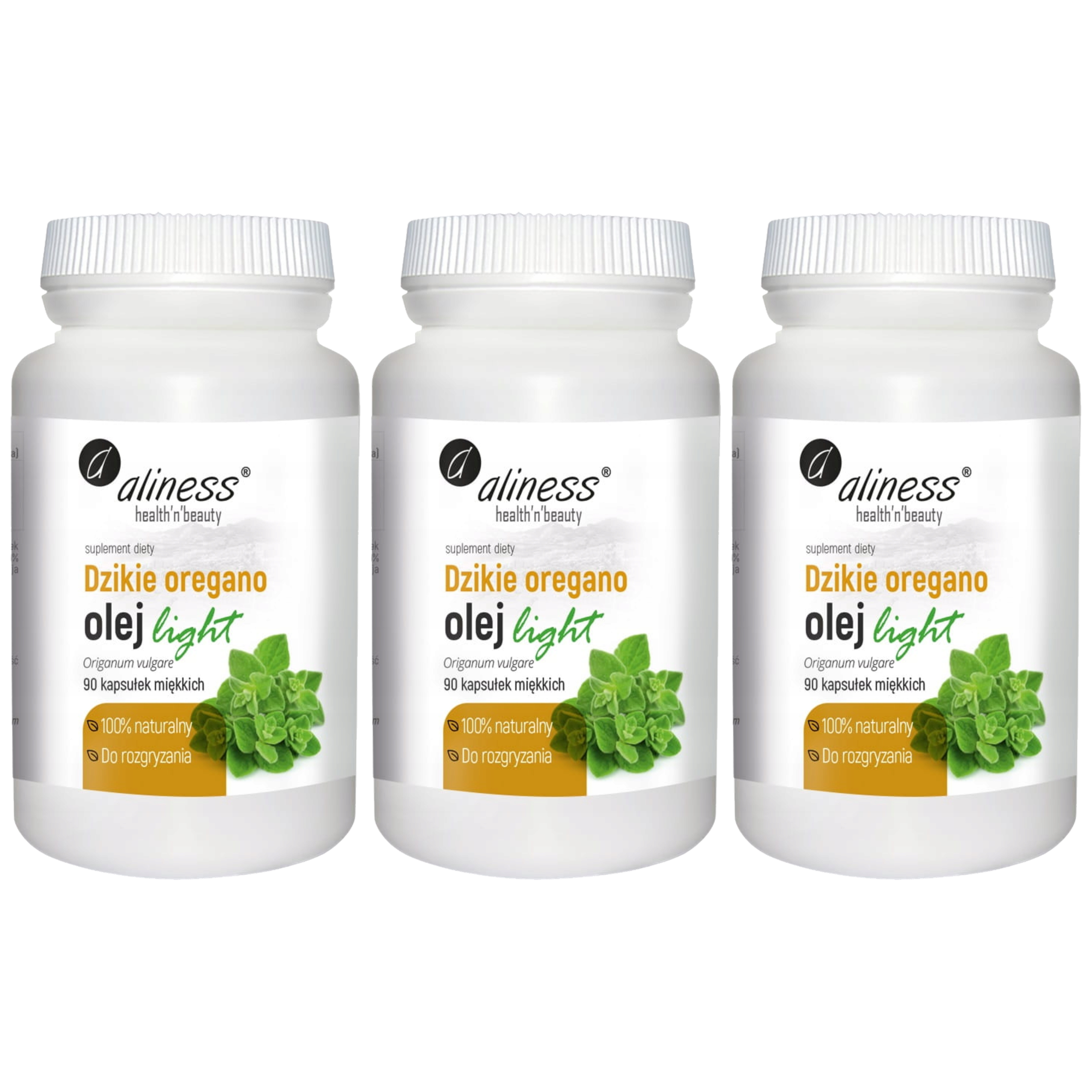 ALINESS - Dzikie Oregano Olej Light 100% Natural - 3x 90caps.