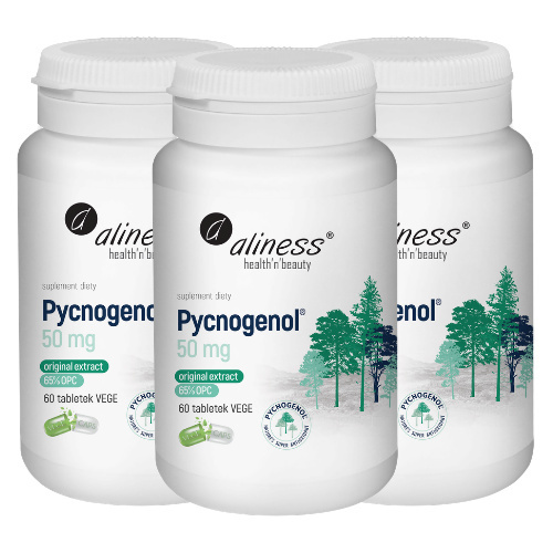 ALINESS - Pycnogenol Extract 65% 50mg - 60vcaps. x3