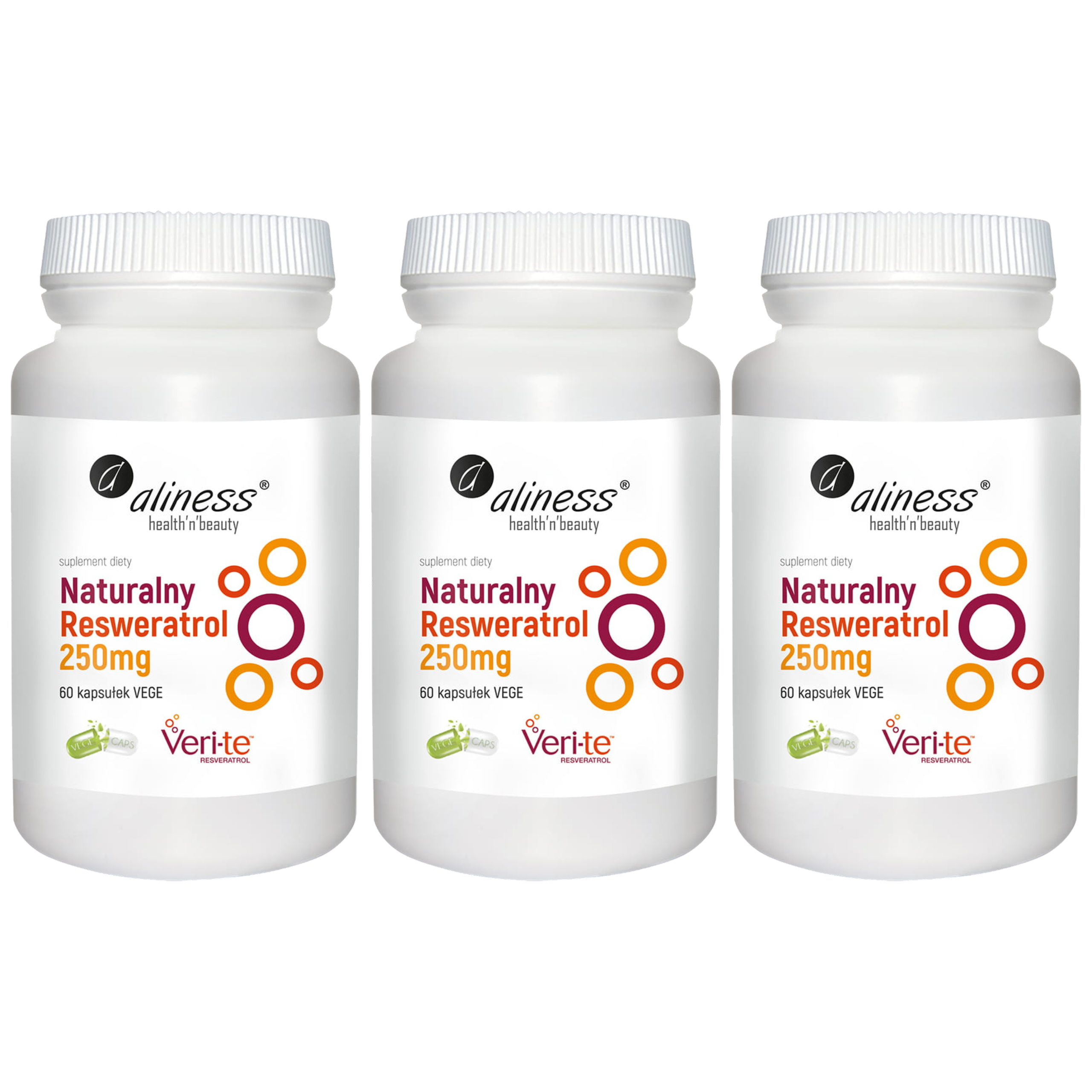 ALINESS - Naturalny Resweratrol 250mg - 3x 60vcaps.