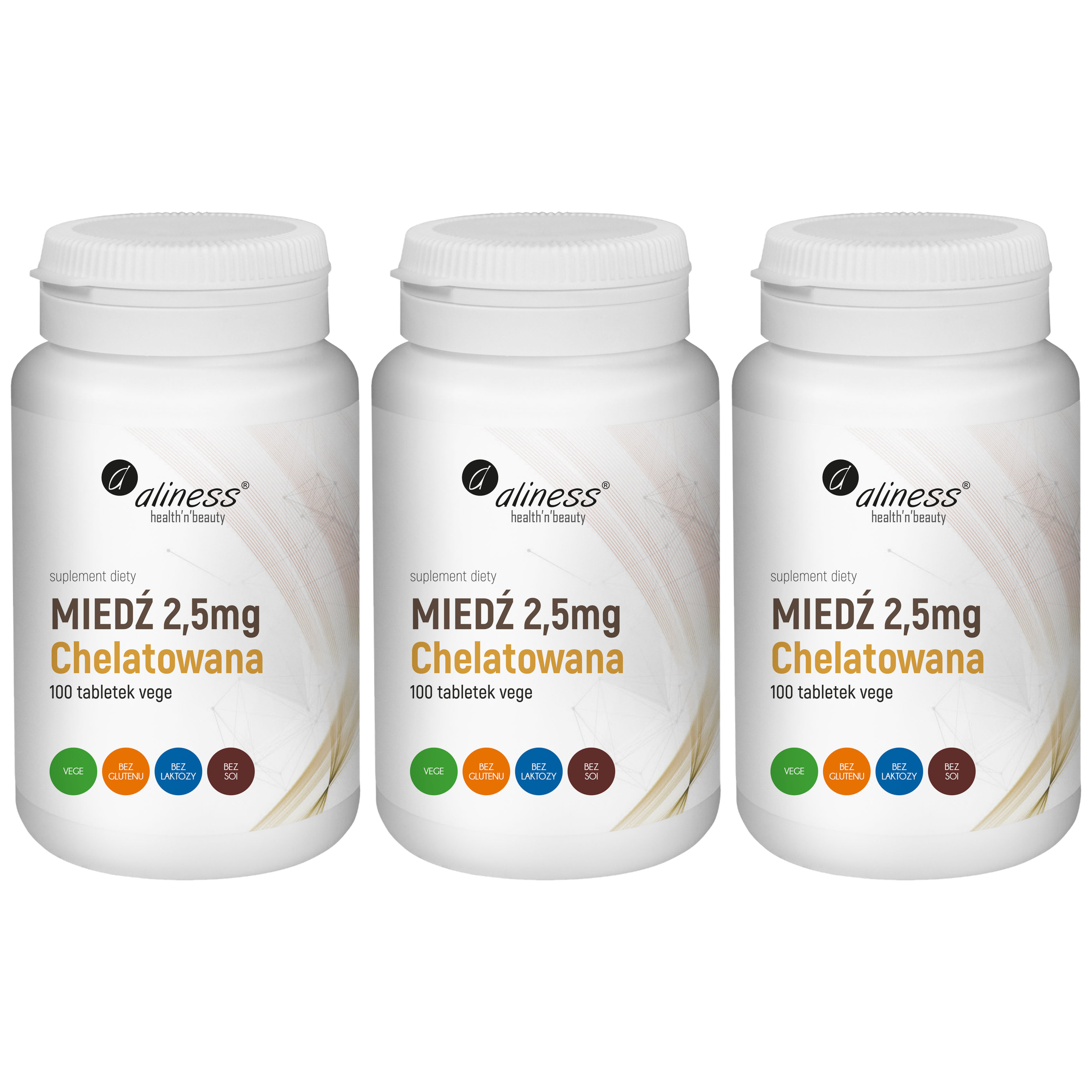 ALINESS - Miedź Chelatowana 2,5mg - 100tabs. x3